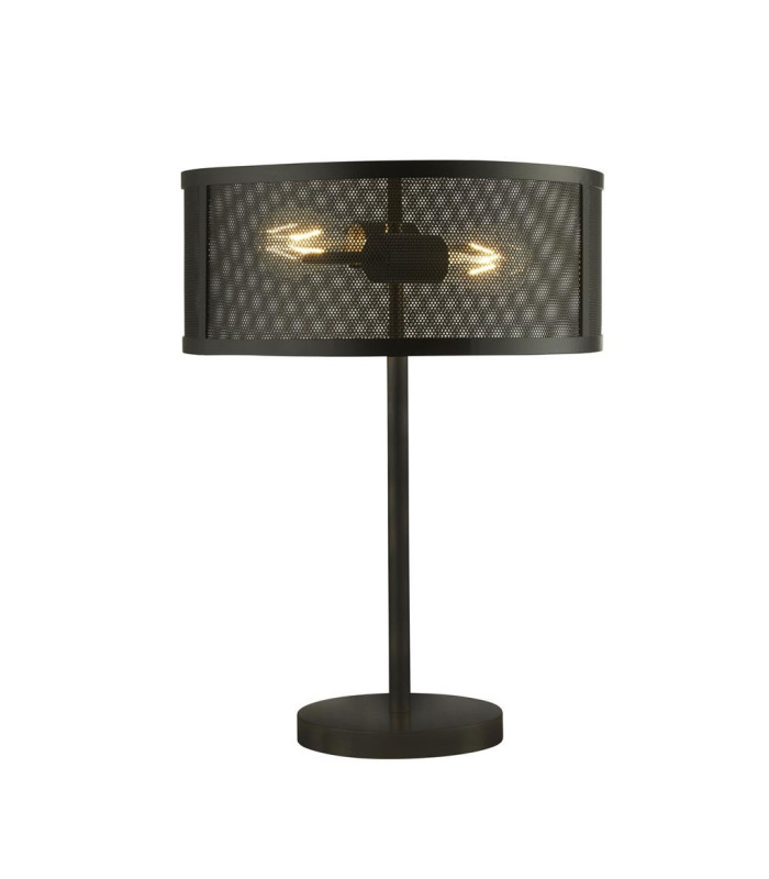 2 Light Table Lamp Mesh Matt Black E27_Main