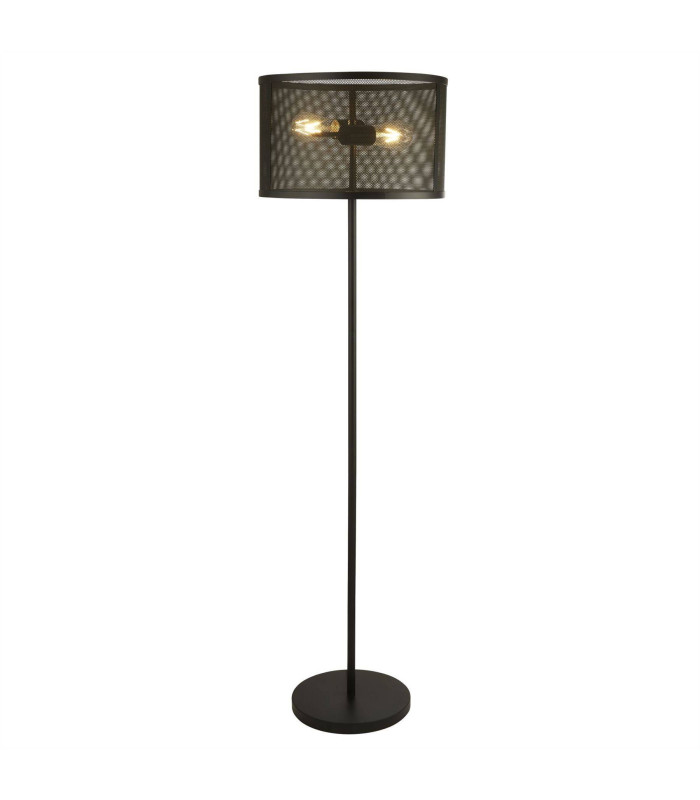 Fishnet 2 Light Floor Lamp Mesh Matt Black E27_Main