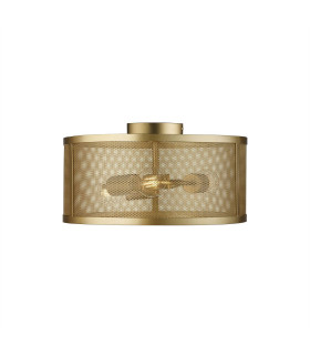 Fishnet 3 Light Flush Ceiling Light Mesh Matt Gold E27_Main
