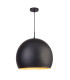 Industrial 1 Light Large Pendant Matt Black Gold E27_Main