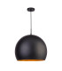 Industrial 1 Light Large Pendant Matt Black Gold E27_Off