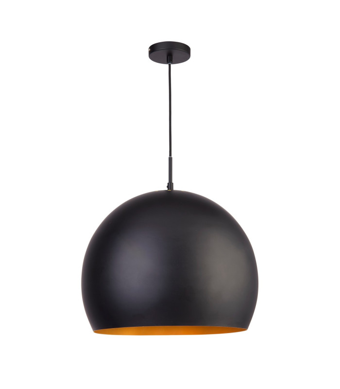 Industrial 1 Light Large Pendant Matt Black Gold E27_Off
