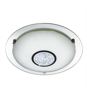 Integrated LED Bathroom Flush Ceiling Chrome Mirror IP44_Main