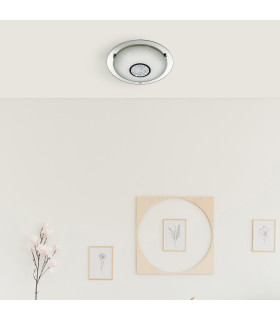 Integrated LED Bathroom Flush Ceiling Chrome Mirror IP44_Room
