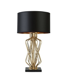 Ethan 1 Light Table Lamp Gold Black Shade E27_Main