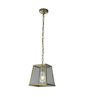 Voyager 1 Light Lantern Pendant Antique Brass E27_Main