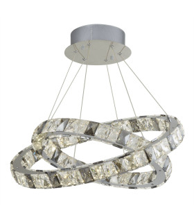 Optica Integrated LED Pendant Light Crystal Chrome Smokey Crystal_Main