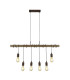 6 Light Bar Pendant Brown Dark Wood E27_Main