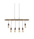 6 Light Bar Pendant Brown Dark Wood E27_Off