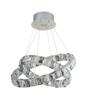 Optica Integrated LED Pendant Light Crystal Chrome Smokey Crystal_Off
