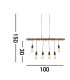 6 Light Bar Pendant Brown Dark Wood E27_Line