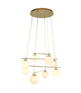 8 Light Cluster Pendant Gold White G9_Main