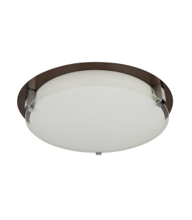 Edinburgh Integrated LED 1 Light Flush Brown White Chrome_Off