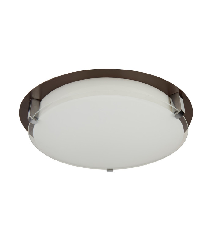 Edinburgh Integrated LED 1 Light Flush Brown White Chrome_Off