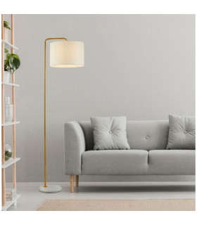 Hangman 1 Light Floor Lamp Antique Gold White E27_Room