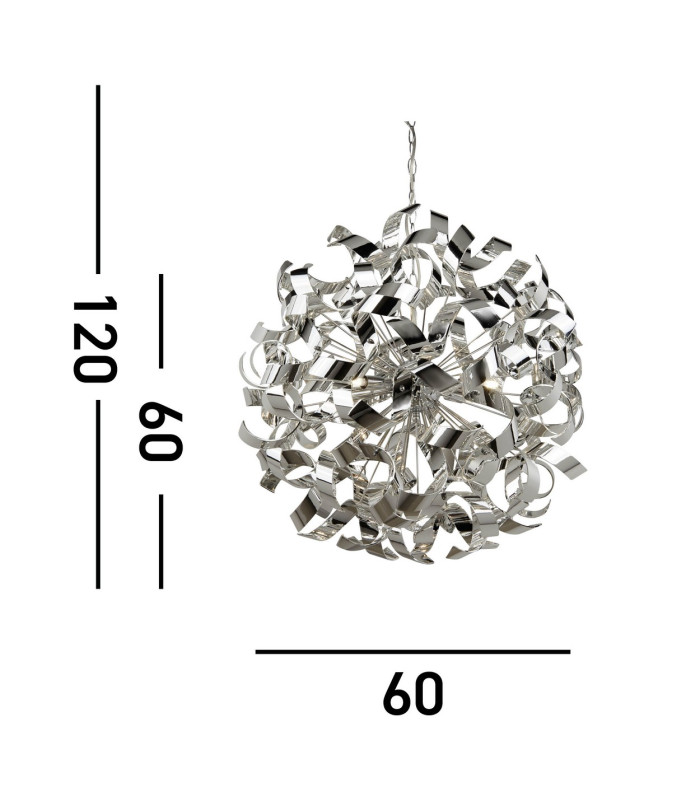 Curls 6 Light Ribbon Pendant Chrome G9_Line