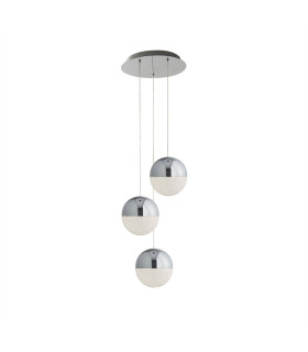 Marbles Integrated LED 3 Light Cluster Pendant Chrome_Main