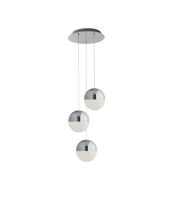 Marbles Integrated LED 3 Light Cluster Pendant Chrome_Main