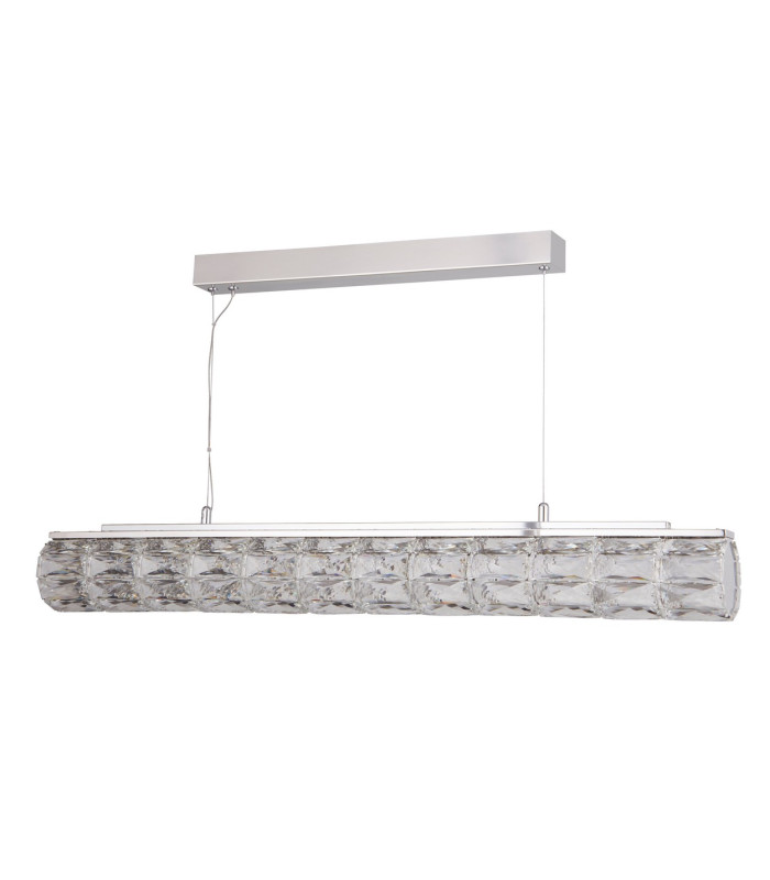 Remy Integrated LED 1 Light Pendant Bar Chrome Clear Crystal Trim_Off