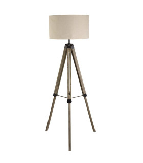Easel 1 Light Floor Lamp Black Linen Shade E27_Main