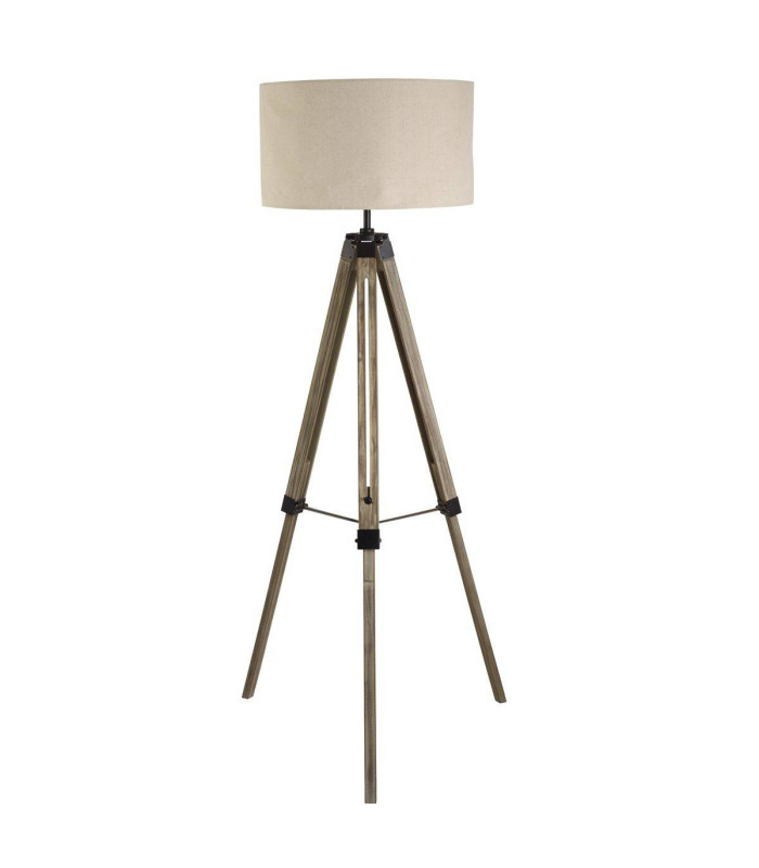 Easel 1 Light Floor Lamp Black Linen Shade E27_Main