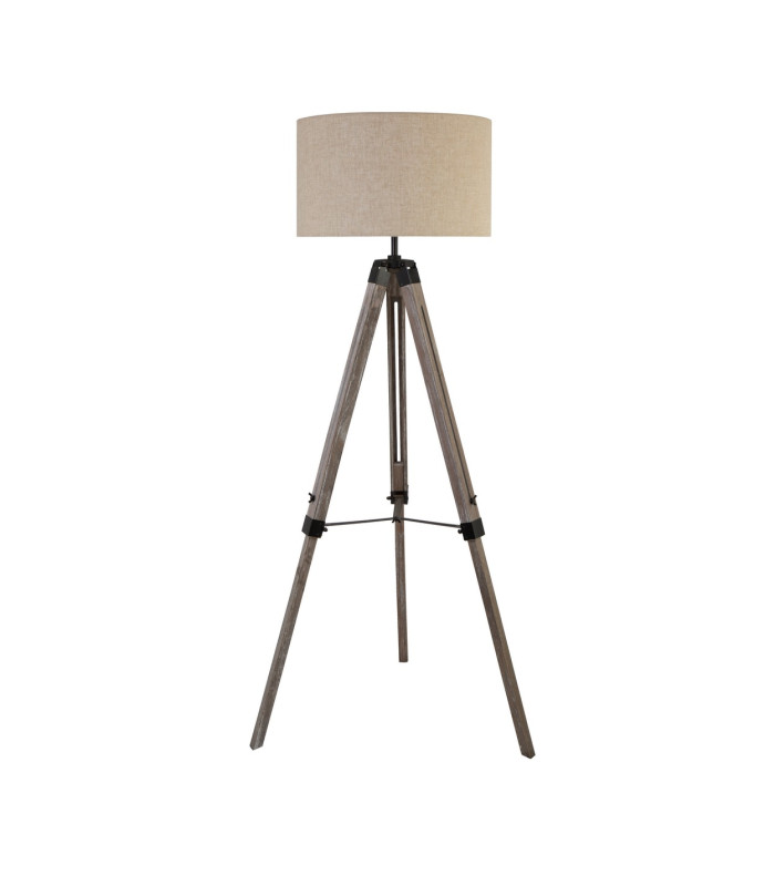 Easel 1 Light Floor Lamp Black Linen Shade E27_Off