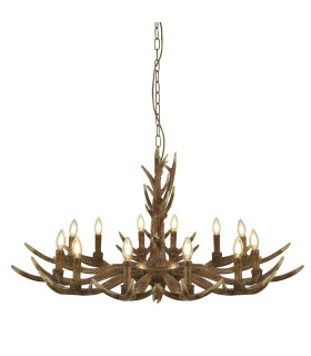 Stag 12 Light Pendant Brown E14_Main