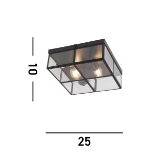 2 Light Semi Flush Matt Black E14_Line