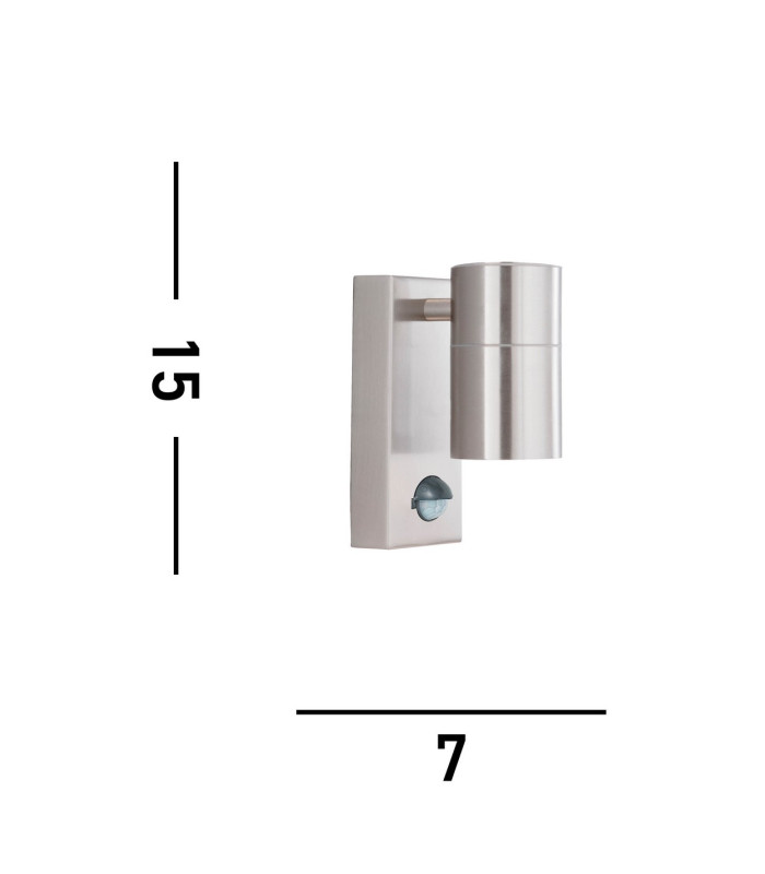 1 Light Wall Light Stainless Steel IP44 GU10_Line