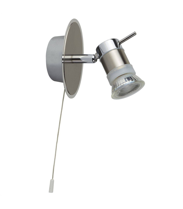 Aries 1 Light Bathroom Chrome Satin Silver IP44 GU10_Main