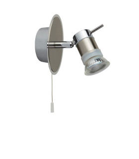 Aries 1 Light Bathroom Chrome Satin Silver IP44 GU10_Off