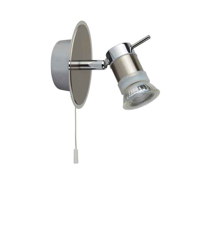 Aries 1 Light Bathroom Chrome Satin Silver IP44 GU10_Off