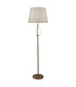 Vegas 1 Light Floor Lamp Antique Brass Grey Shade E27_Main