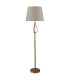 Vegas 1 Light Floor Lamp Antique Brass Grey Shade E27_Off
