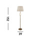 Vegas 1 Light Floor Lamp Antique Brass Grey Shade E27_Line