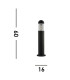 Bronx 1 Light Outdoor Bollard Post Black IP65 E27_Line