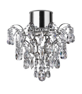 1 Light Bathroom Chandelier Chrome K5 Crystals IP44 GU10_Off