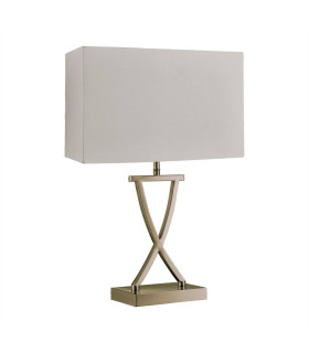 Club 1 Light Table Lamp Antique Brass Cream Shade E14_Main