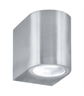 1 Light Outdoor Wall Light Satin Silver IP44 GU10_Main