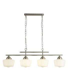 School House 4 Light Bar Pendant Satin Silver White E27_Main