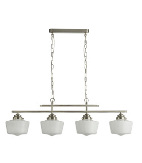 School House 4 Light Bar Pendant Satin Silver White E27_Off