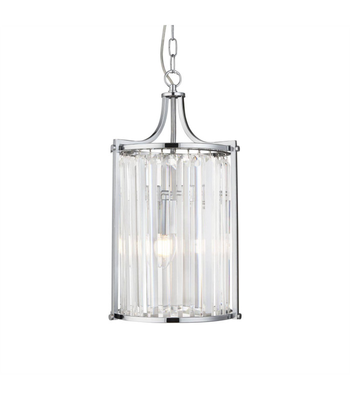 Victoria 2 Light Pendant Chrome with Glass E14_Main