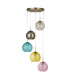 Mardi Gras 5 Light Cluster Pendant Satin Silver Blue Smoked Yellow Pink E27_Off