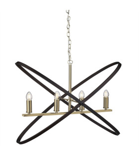 Hoopla 4 Light Pendant Bronze Brown E14_Main