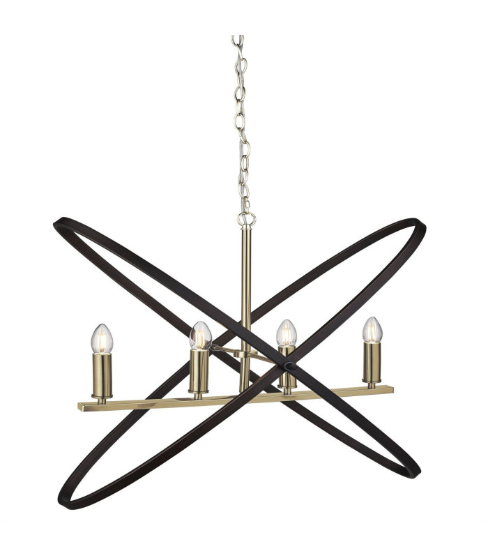 Hoopla 4 Light Pendant Bronze Brown E14_Main