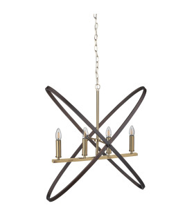 Hoopla 4 Light Pendant Bronze Brown E14_Off