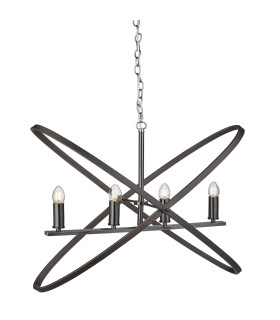 Hoopla 4 Light Pendant Pewter Black E14_Main