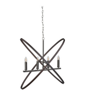 Hoopla 4 Light Pendant Pewter Black E14_Off