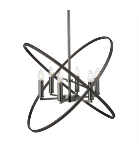 Hoopla 6 Light Pendant Pewter Black E14_Main