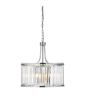 Victoria 5 Light Round Pendant Chrome with Glass E27_Main